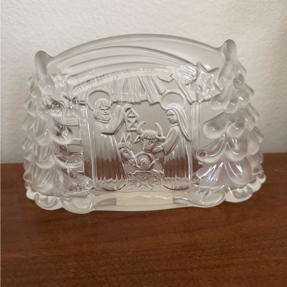 New Mikasa Nativity Sculpture * Christmas Jesus * Crystal Glass